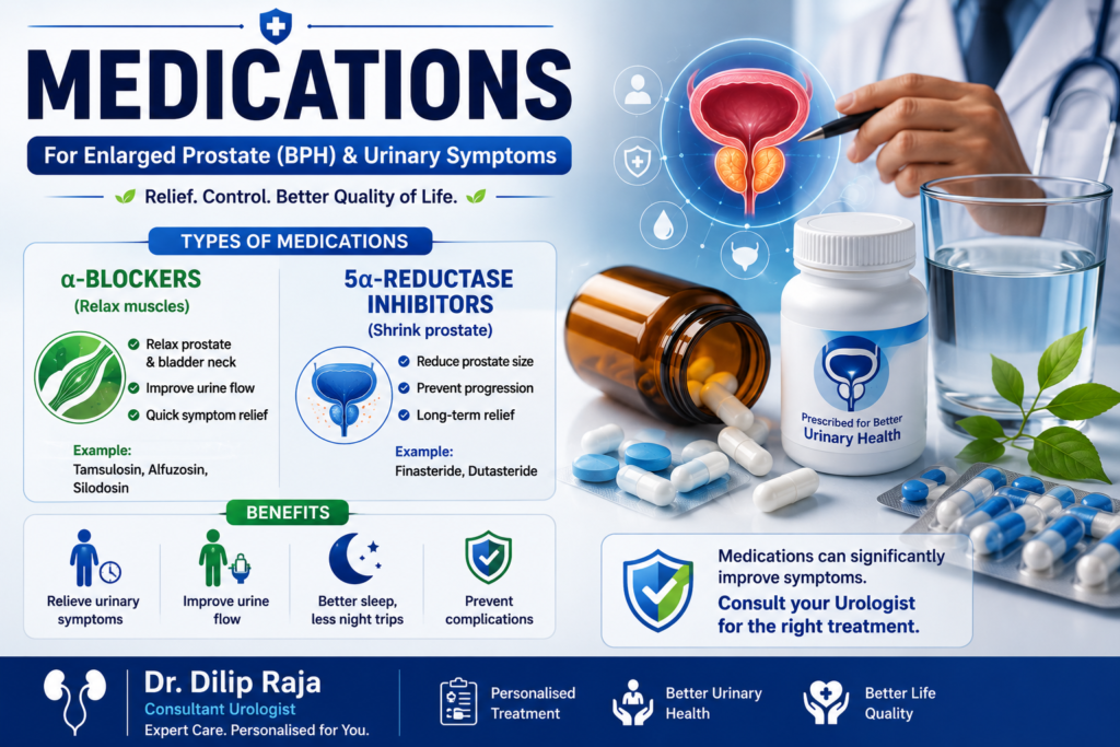 Prostate treatment with medicines 